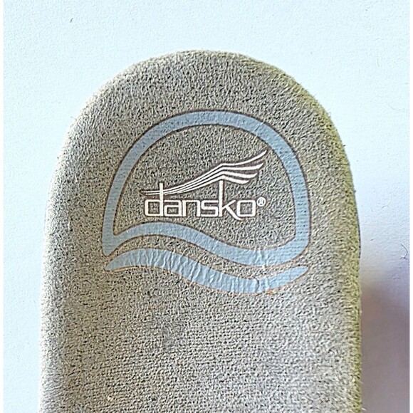 DANSKO Sophie Sandals Metallic Python Leather Sz 37 6.5 7 Black Sparkly Comfort - Picture 3 of 14